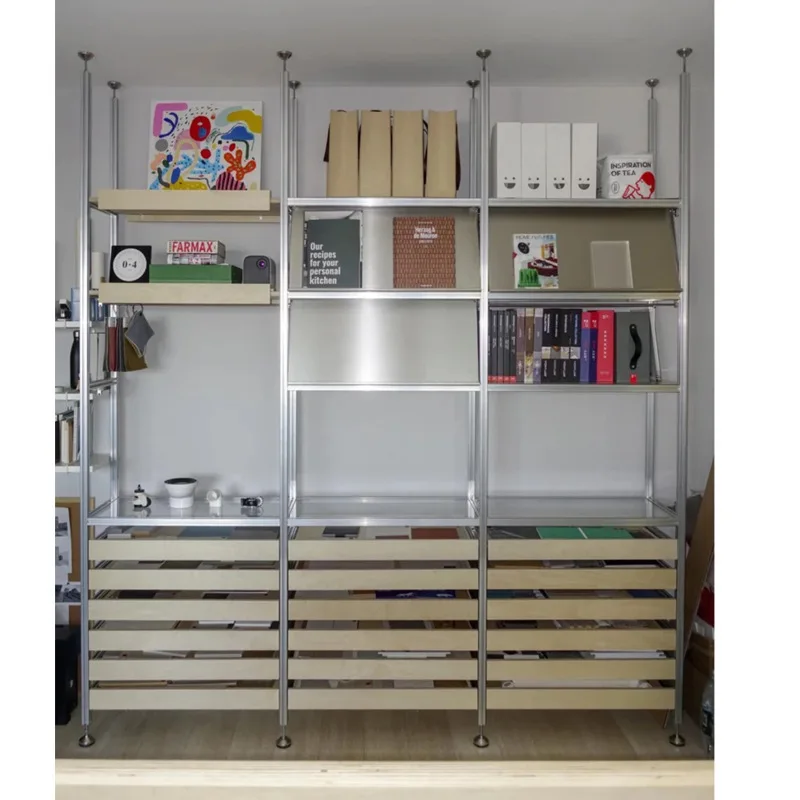 Ocean plate aluminum profile bookshelf shelf floor-to-ceiling multi-layer storage rack household living room display cabinet