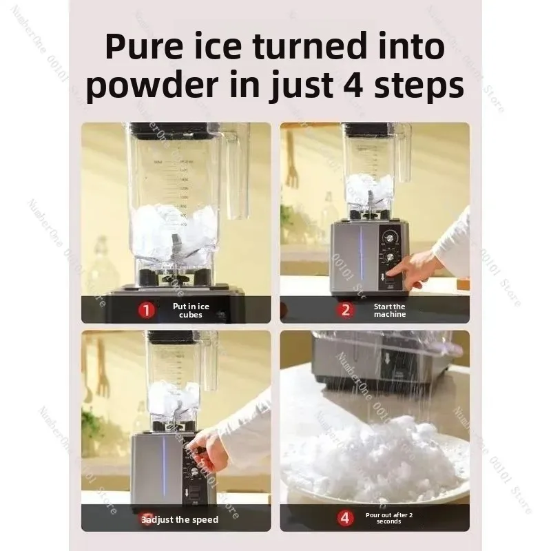 Silent Soundproof Commercial Blender with Shield Cover, High Power Smoothie Ice Crusher for Milk Tea Shop, Wall Blender