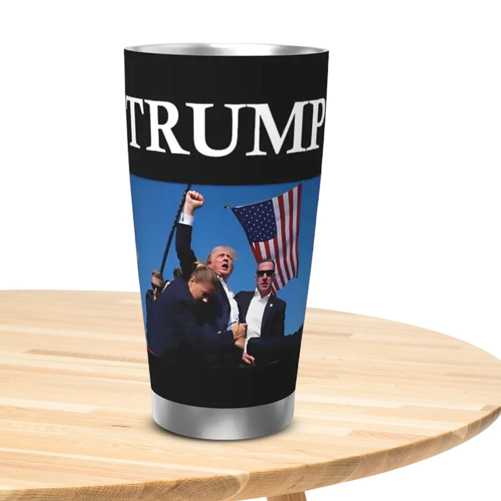 American Flag Vacuum Flask Trump Fighter Vacuum Insulated Tumbler Stainless Steel Thermal Iced Travel Cup for Party Travel