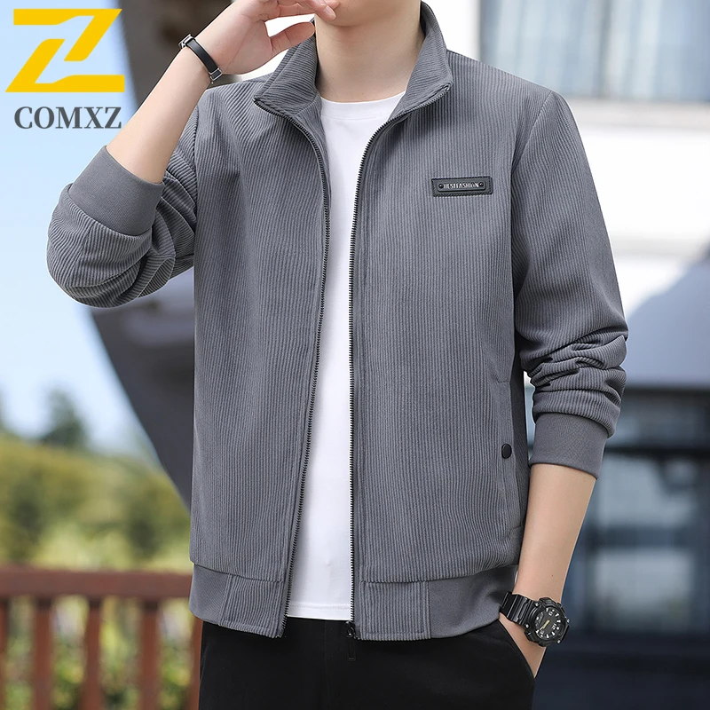 

2025 New Men's Corduroy Jacket Simple and Versatile Windproof and Breathable Stand Up Collar Jacket Street Commuting Men's Wear