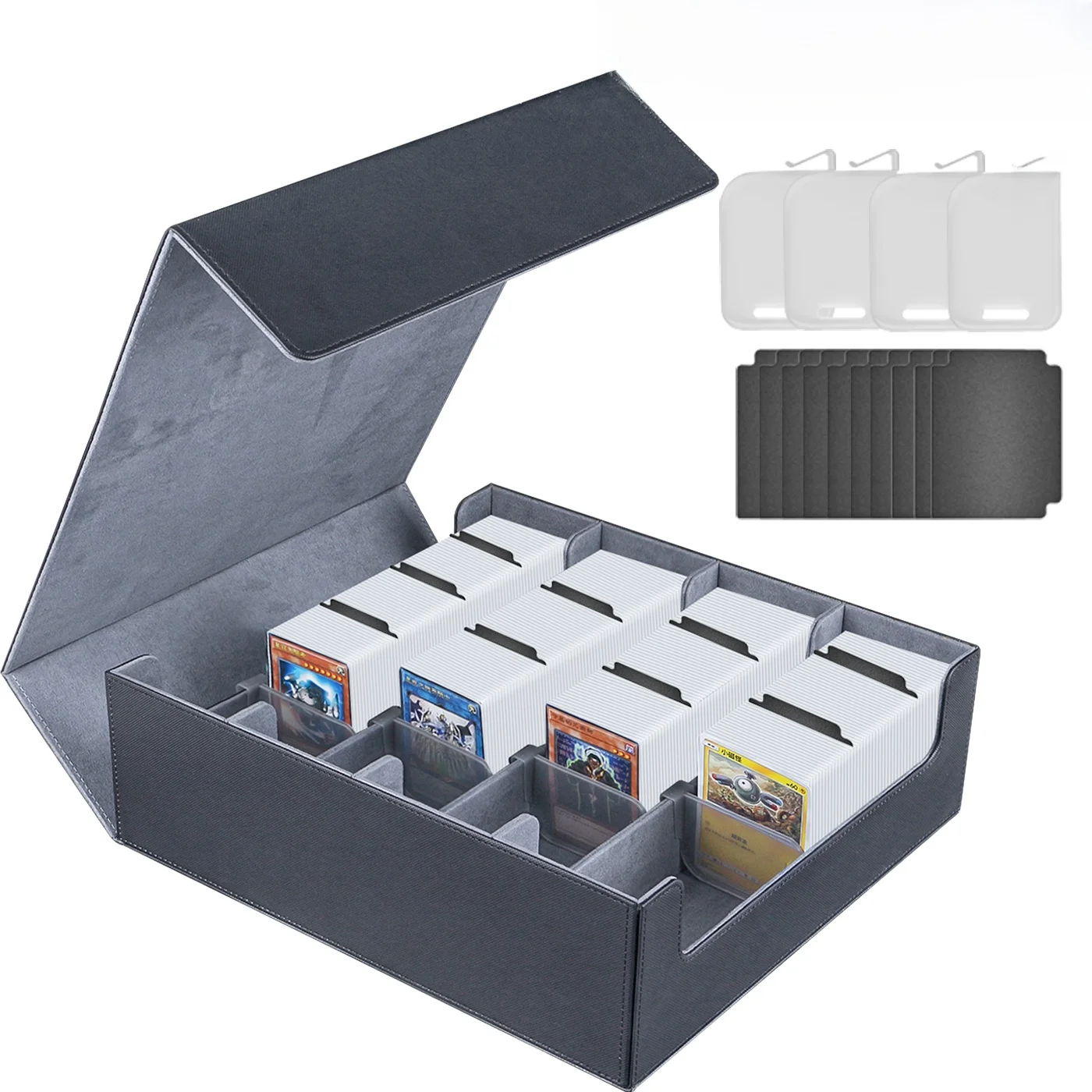 صندوق تخزين بطاقات Yu-Gi-Oh ذو سعة كبيرة جدًا، حافظة منظم لبطاقات الألعاب على الطاولة قابلة للجمع