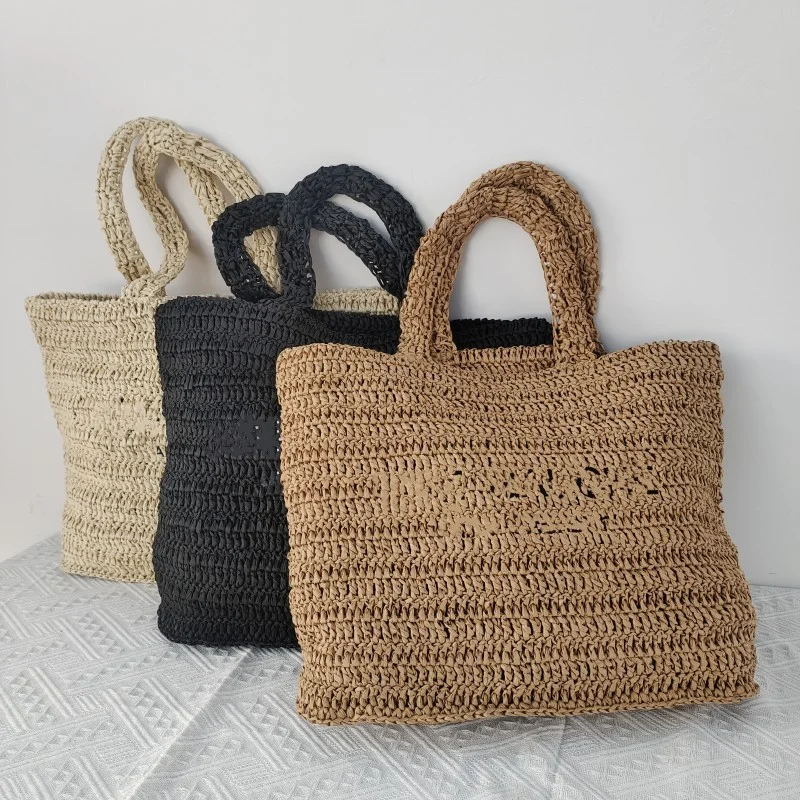 Fashion Large Capacity Straw Tote Bag Designer Letters Women Handbags Handamde Woven Summer Beach Bag Casual Straw Bag