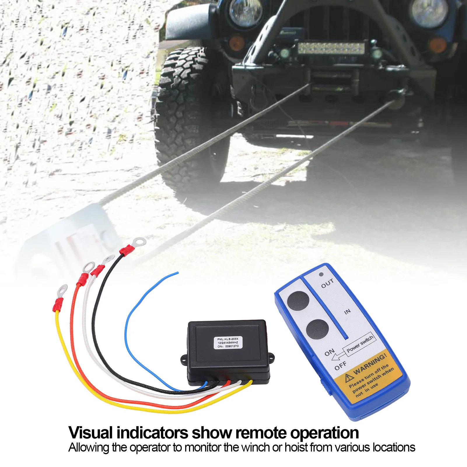 12V 24V Universal Winch Wireless Remote Control Switch Kit with Receiver for Truck Jeep ATV SUV Accessories