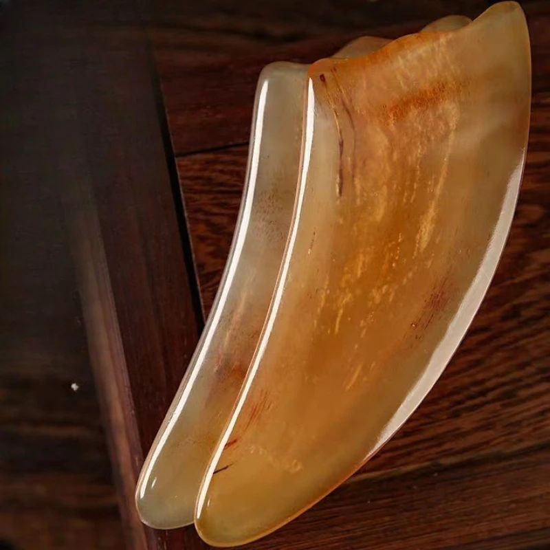 

Natural Ox Horn Gua Sha Board, A Universal Body Massage Board for Unblocking Meridians and Beauty