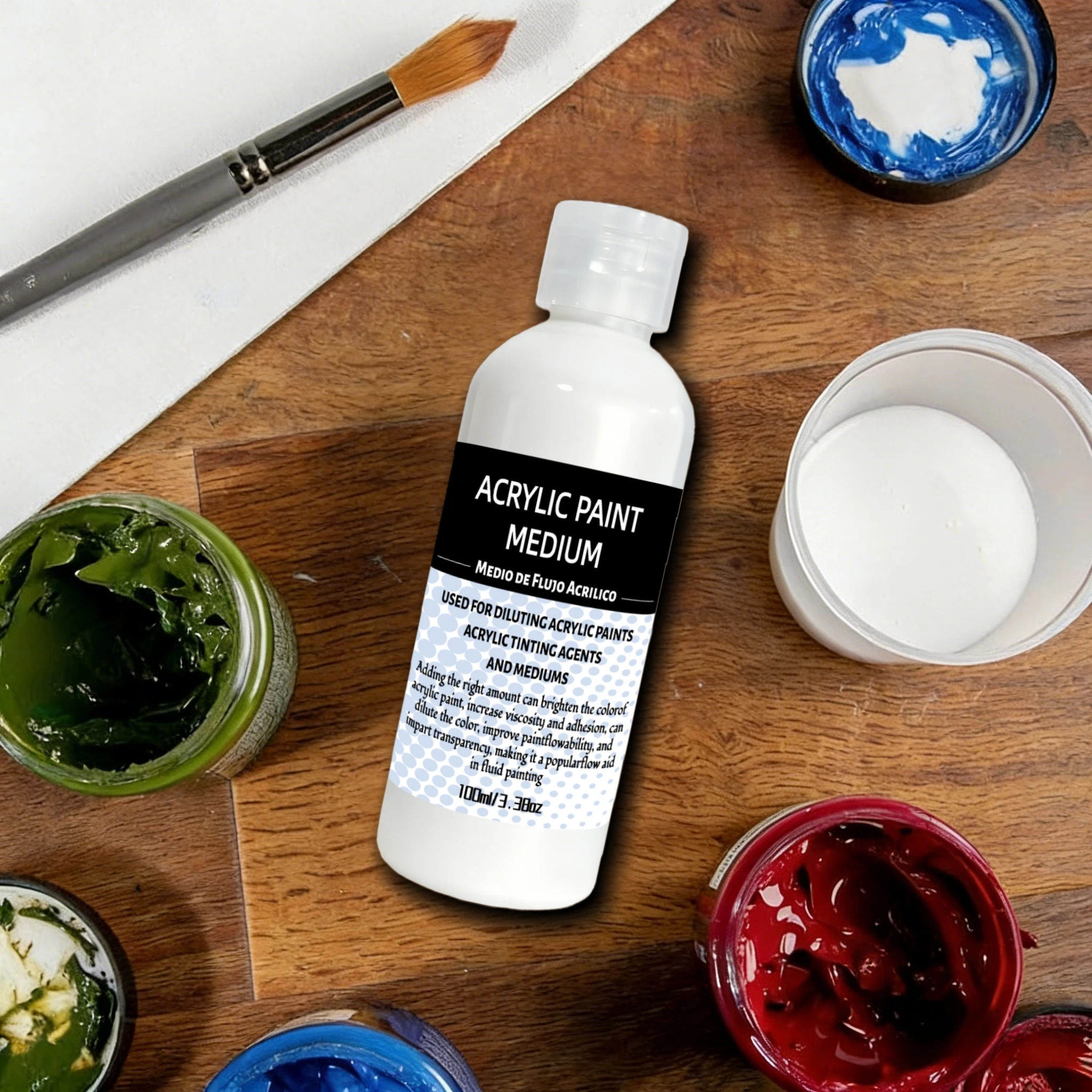 Acrylic Pouring Medium, Premium Acrylic Flow Medium for Fluid Art, High Flow Paint Thinner, Gloss Finish