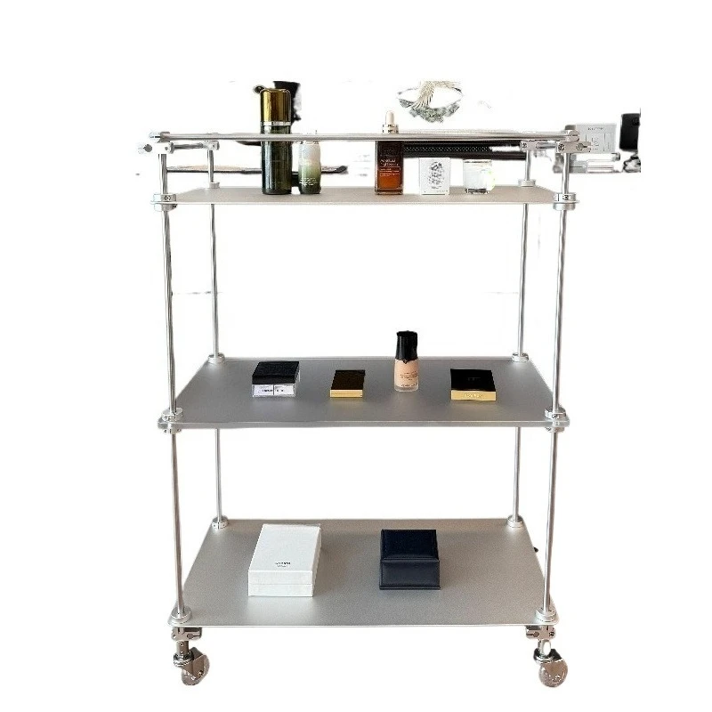 

Bauhaus second-hand small food cart movable stainless steel acrylic storage display shelf sofa side coffee table