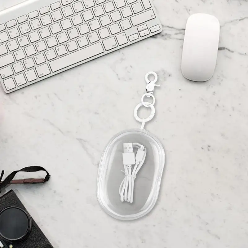 Clear Storage Bags With Zipper Visible Transparent Headset Cable Storage Bag Locking Hook Zipper Case For Jewelry Travel Storage