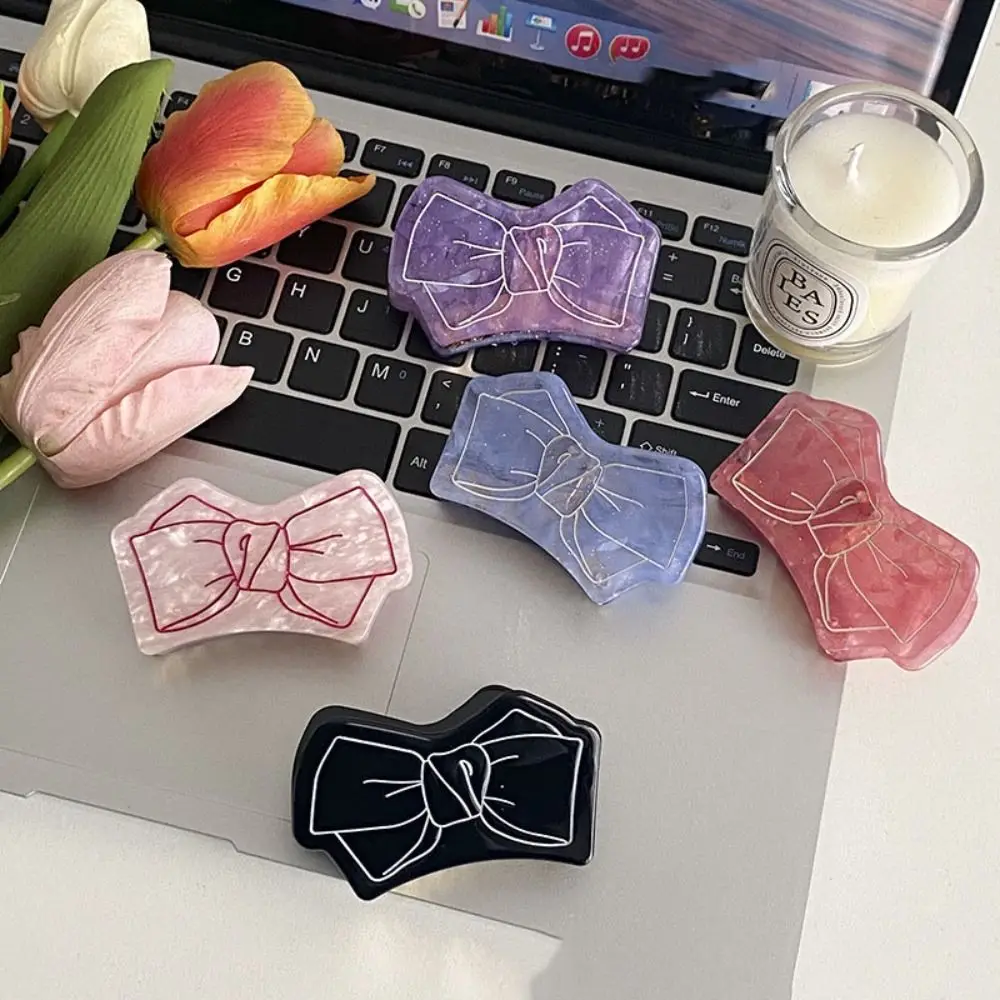 

Grab Clip Bow Acetic Acid Hair Claw Korean Style Ponytail Clip Acetic Acid Grab Clip Hair Accessories Shark Clip Bow Claw Clip