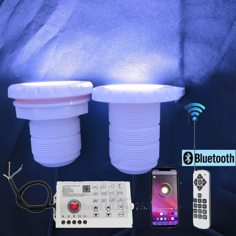 

DC12V 15W RGB LED Underwater Swimming Pool Lights AC85-265V Bluetooth APP Control IP68 Waterproof Fountain Landscape Lamp Party
