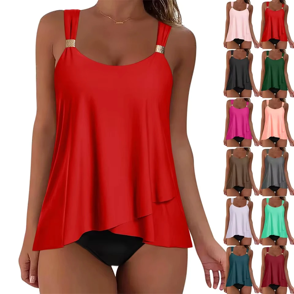 

Women High Waisted Bikini Sexy Push Up Two Piece Swimsuits Vintage Swimsuit Two Piece Retro Ruched High Waist Summer Swimsuit