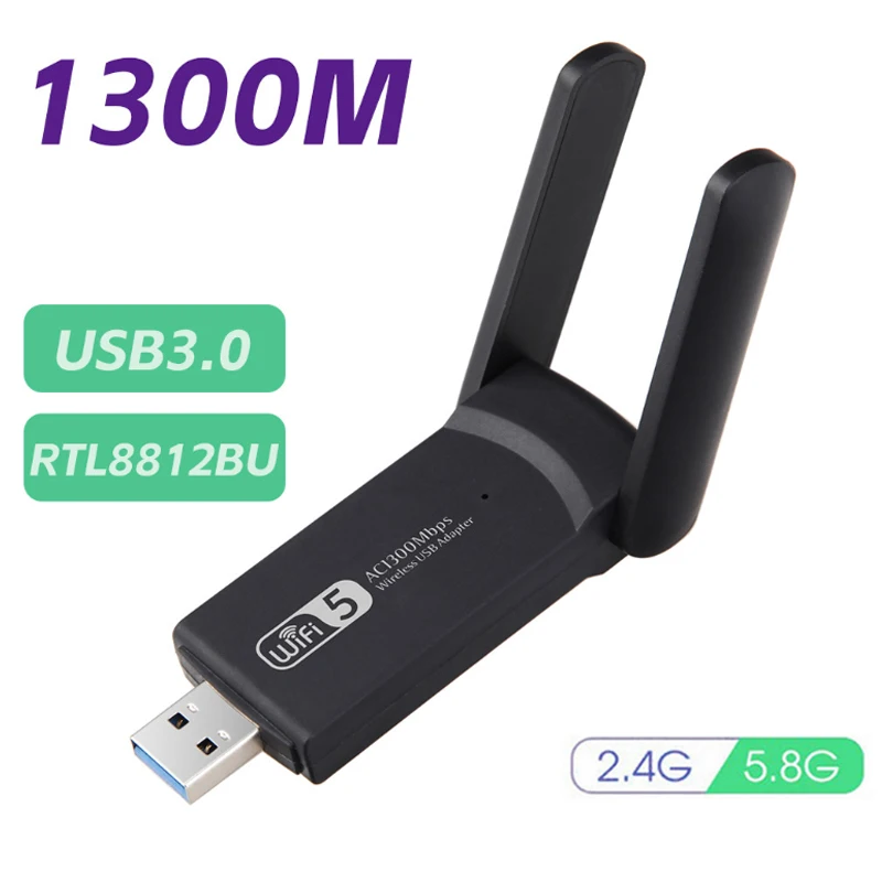 Wireless USB network Adapter Game USB Card Transmit/Receive WiFi 1300M USB Wifi External Antenna share WiFi Dual Band 2.4G 5G