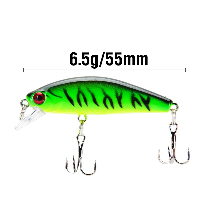 1 Pcs 55mm 6g Minnow Lure Sinking Fishing Artificial Bait Hard Plastic Wobbler Fishing Pesca Trout Bass Lure Fishing Bait