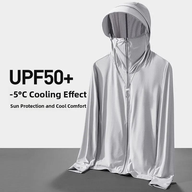 معطف رجالي خفيف الوزن ومسامي للحماية من الأشعة فوق البنفسجية من Fiing Jaet Ice Silk ملابس ربط خارجية بعامل حماية من أشعة الشمس بعامل حماية من الأشعة فوق البنفسجية 50 #1