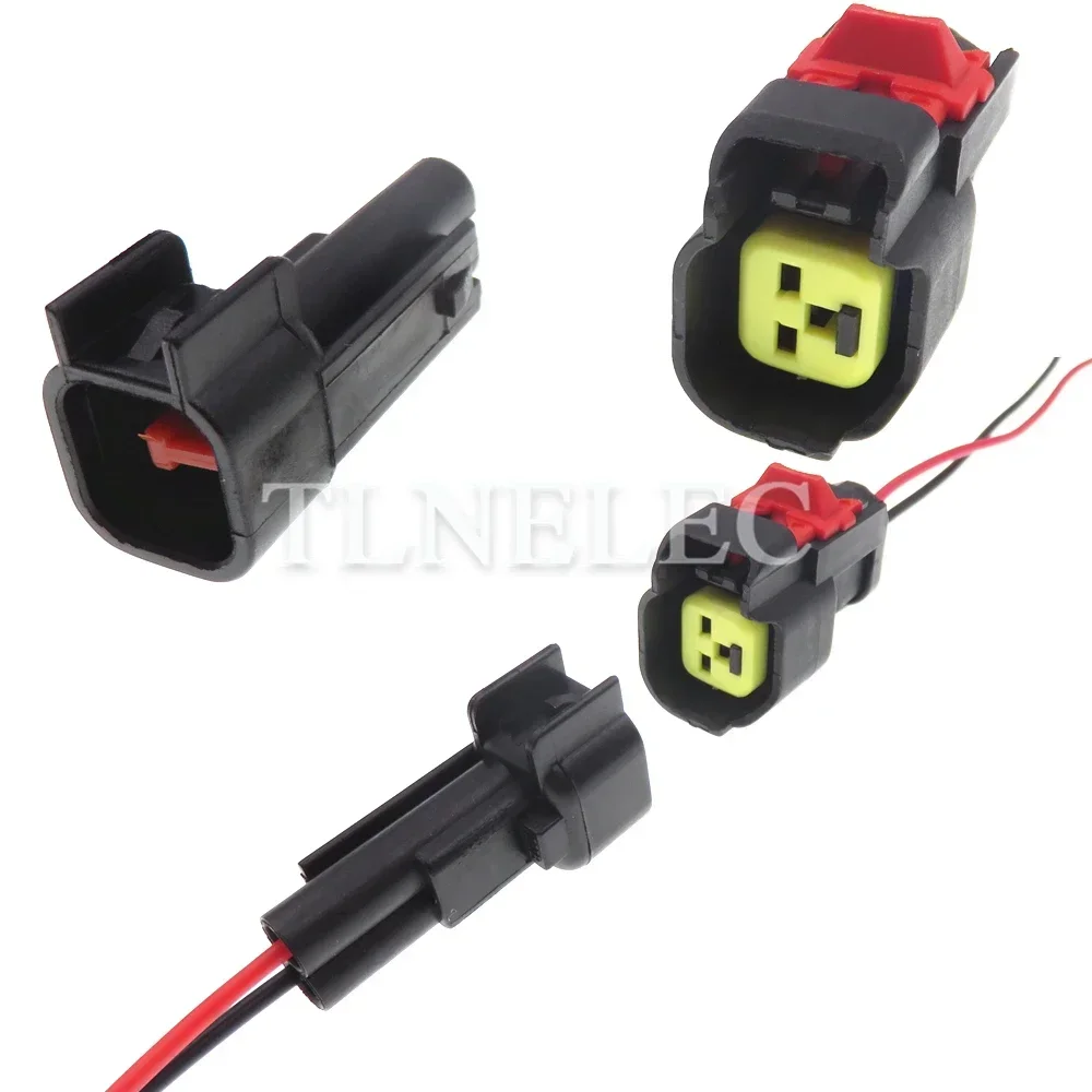 2 Pin Way Auto Wire Cable Socket With Wires Automobile Sealed Connectors For Car EV6 Fuel Injector Nozzle Adapter