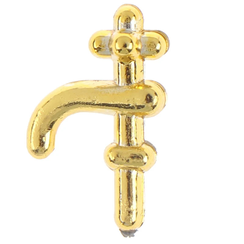 12pcs 1:12 Dollhouse Miniature Wash Basin Water Tap Faucet Furniture Accessories