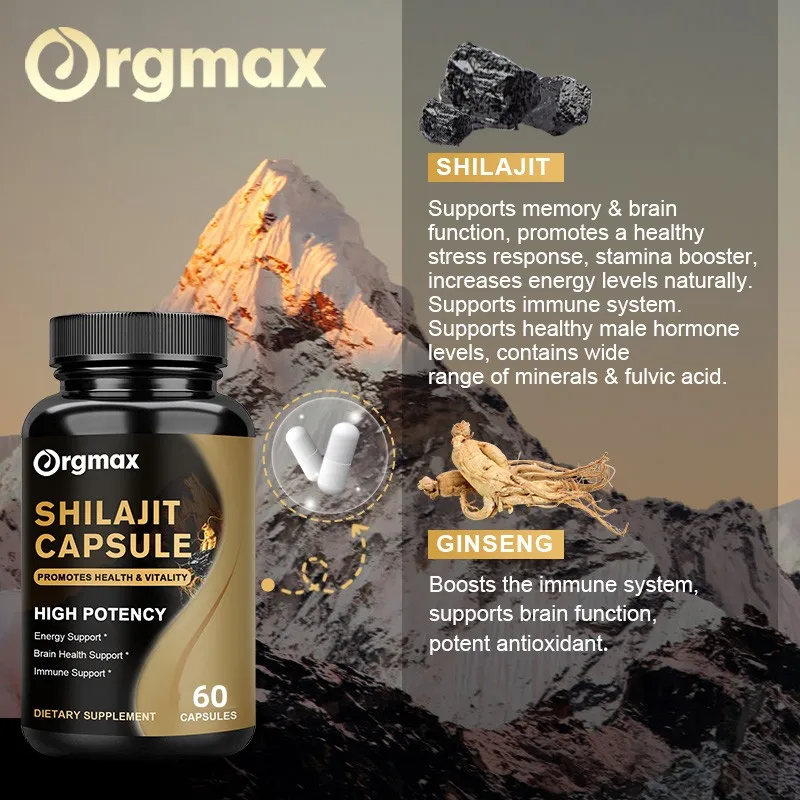 Pure Himalayan Shilajit Supplement with Fulvic Acid & 85+ Trace Minerals Complex for Men & Women