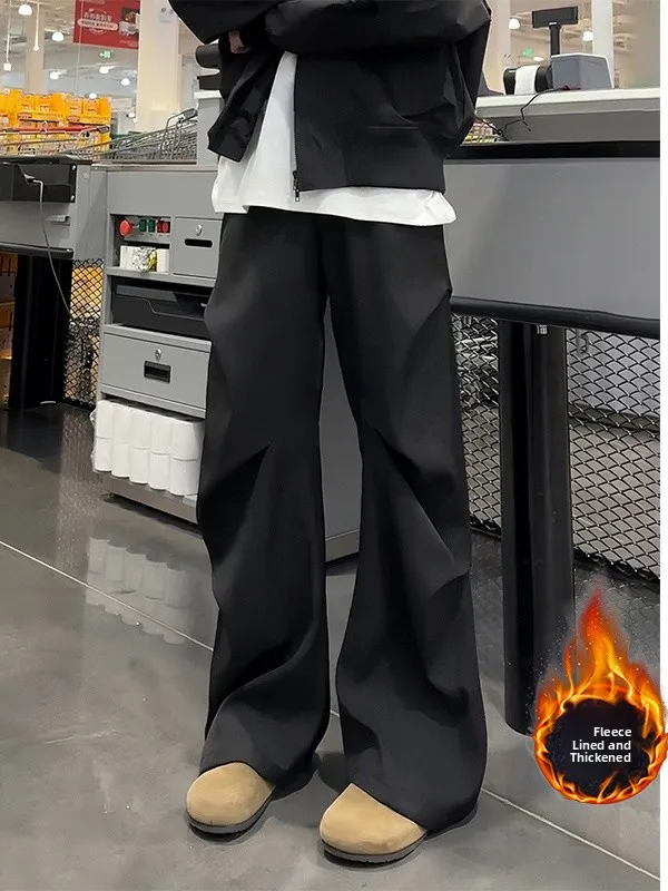 

Мужские брюки Cleanfit Thiened Fce с подкладкой, элегантные, с расклешенными штанинами, повседневные, для осени и зимы