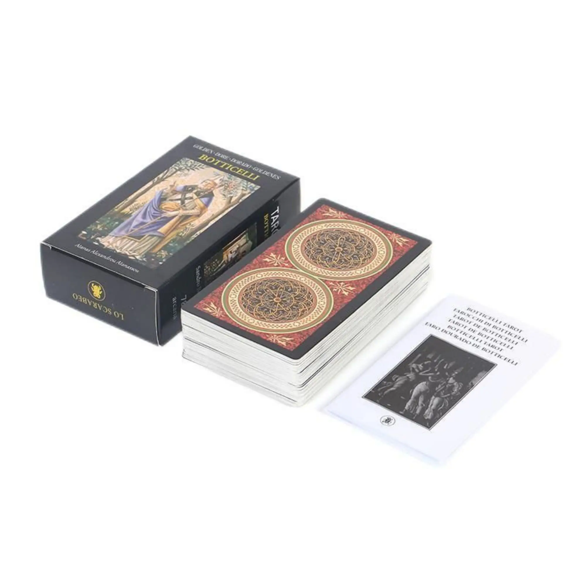 

12x7cm Golden Botticelli Tarot Party Table Game 78pcs High Quality Fortune-telling Prophecy Oracle Cards With Guidebook