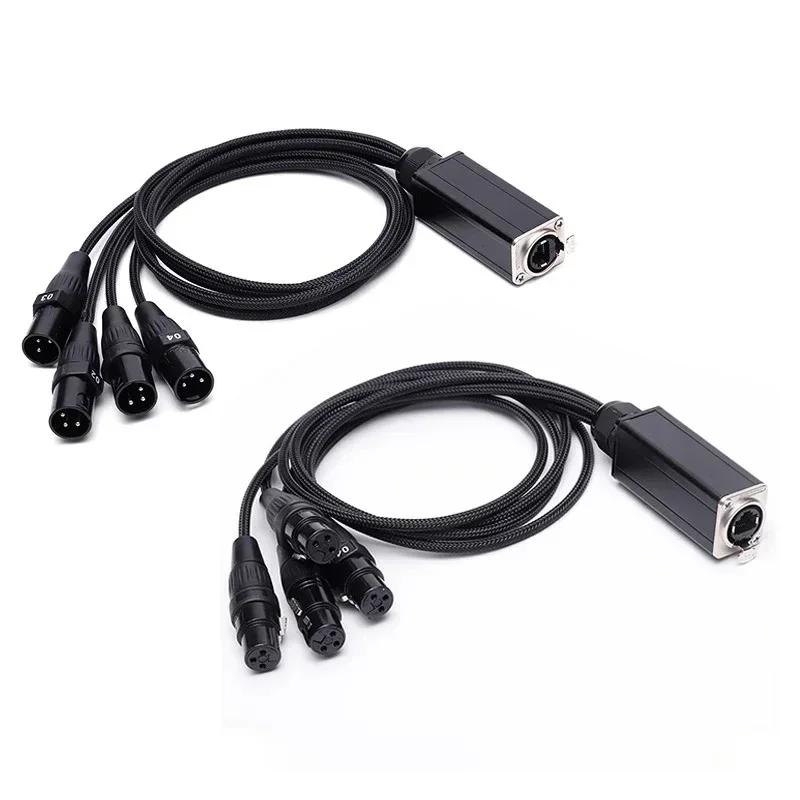 To Audio Serpentine 4-Channel 3-Pin Connector Multi-Network Splitter Cable