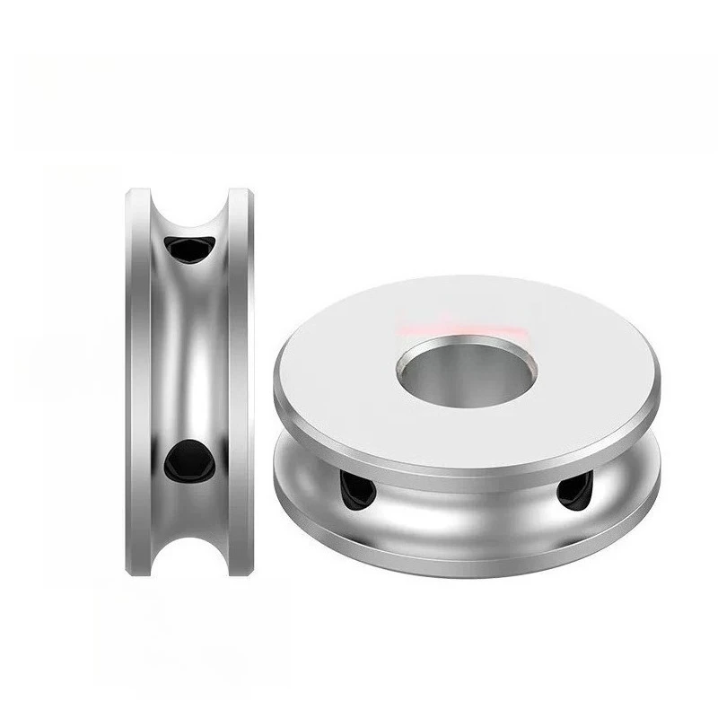 Aluminum Alloy U-Shaped Pulley for: O-type 5mm Polyurethane Round Belt, Industrial Small Motor, Spindle, Motor Drive Pulley