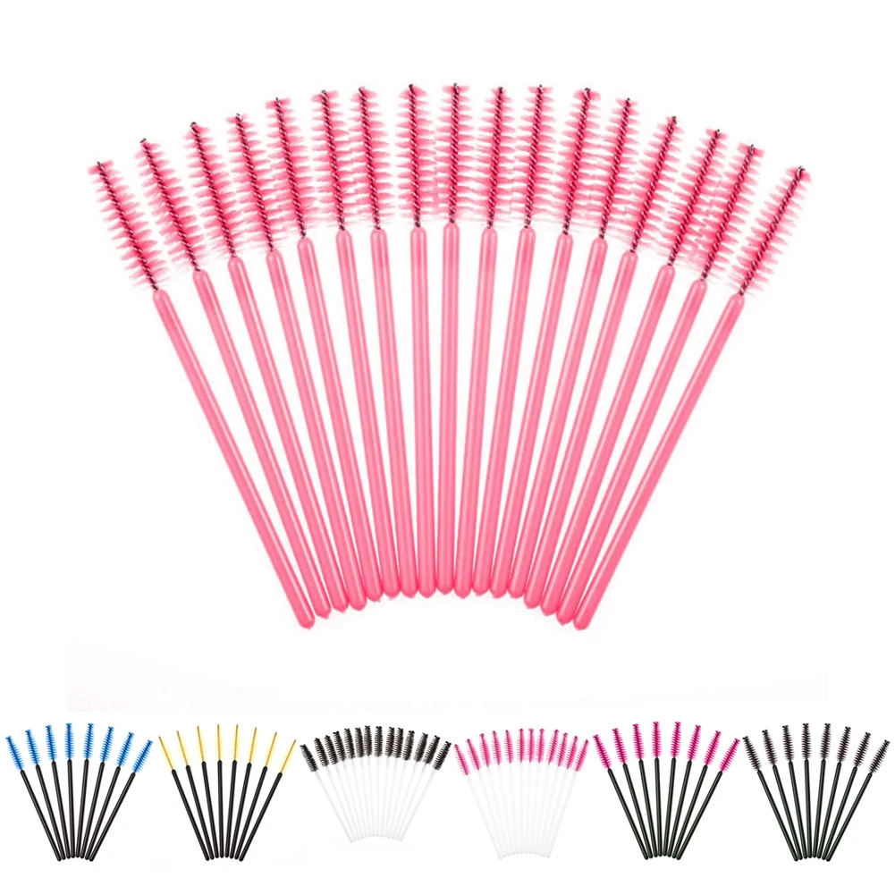 Brosse à cils jetable, baguettes de Mascara, applicateur, bobines de maquillage, 50 pièces