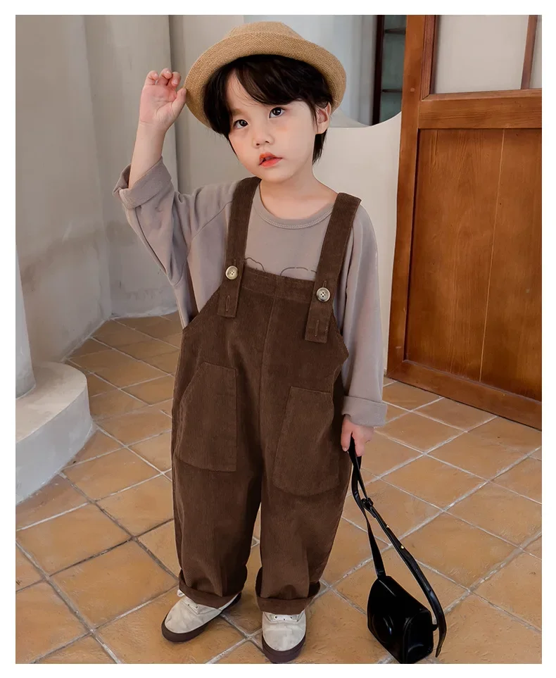 Kid Overall Children Wear Boy Suspenders Autumn Children Korean Spring and Autumn Corduroy Pants Baby Casual Overall