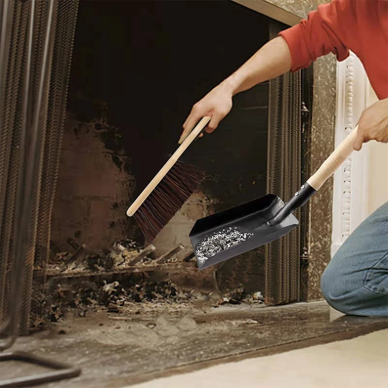 Fireplace Ash Shovel And Brush Set, Shovel And Hearth Brush, Fireplace Shovel And Brush Hearth Tidy Accessories Set