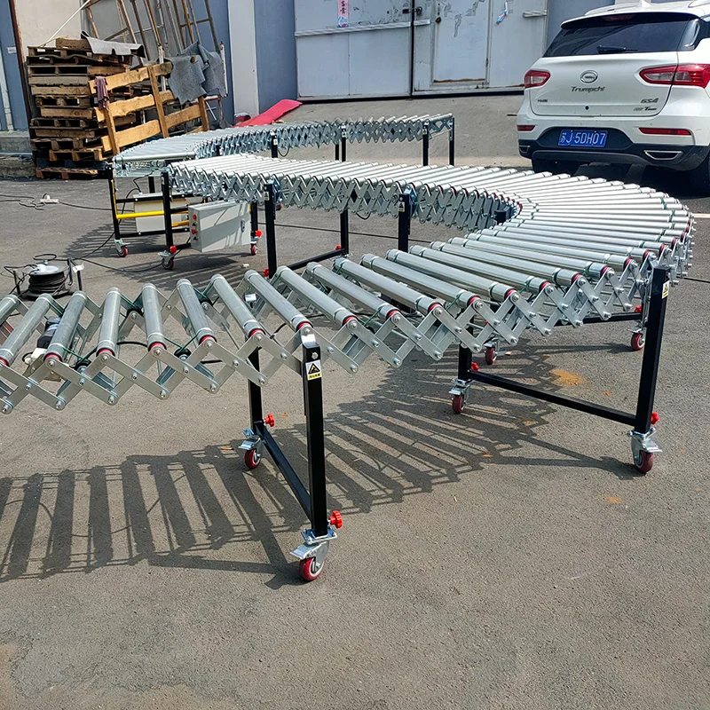 Bandas Transportadora Plegable Cinta transportadora plegable Descarga Almacén Correa telescópica