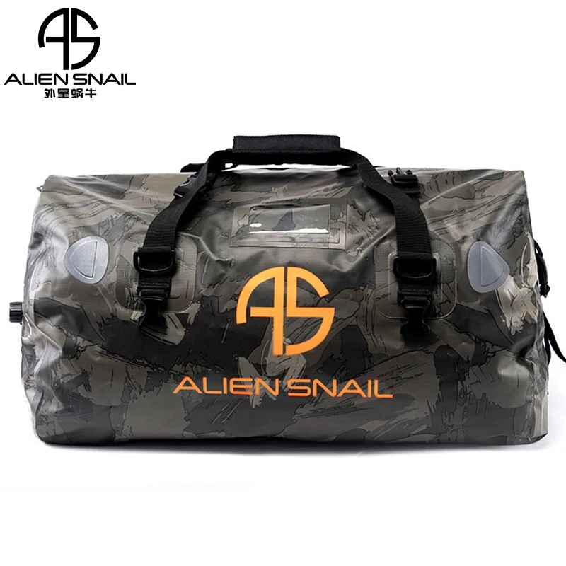 ALIEN SNAIL Waterproof Motorcycle Rear Tail Bag Travel Dry Bag 60Liter Outdoor Riding Luggage Backpack Bike Motorcycle Seat Bags