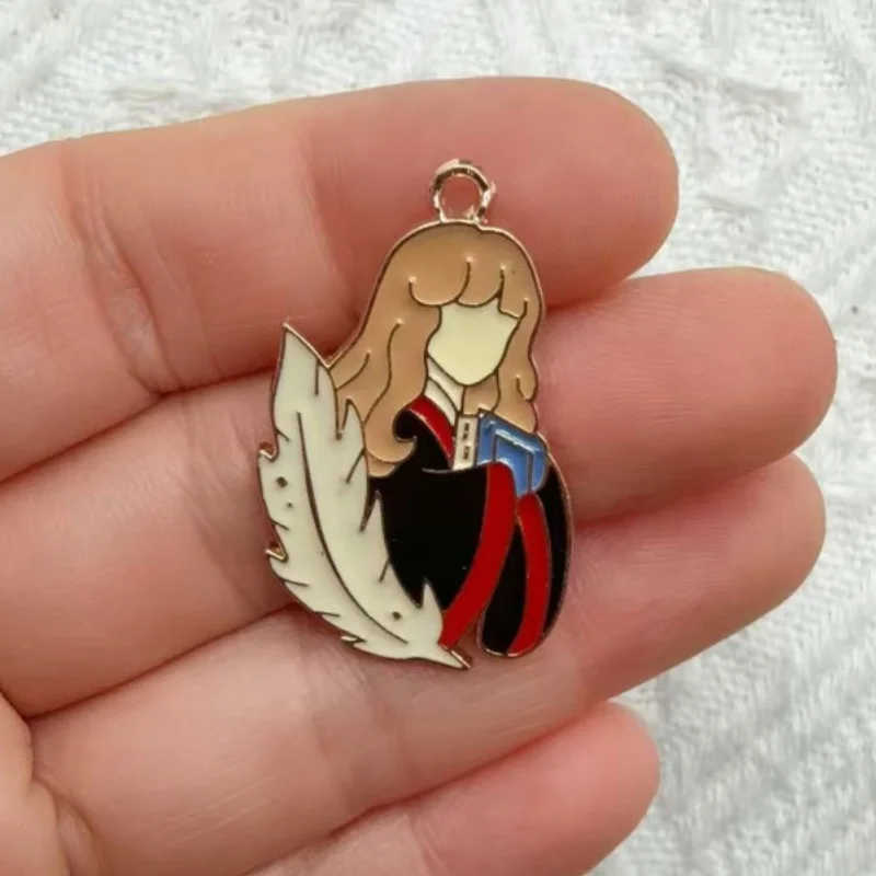 10pcs alloy drip oil cartoon pendant, DIY jewelry making earrings, keychain accessories
