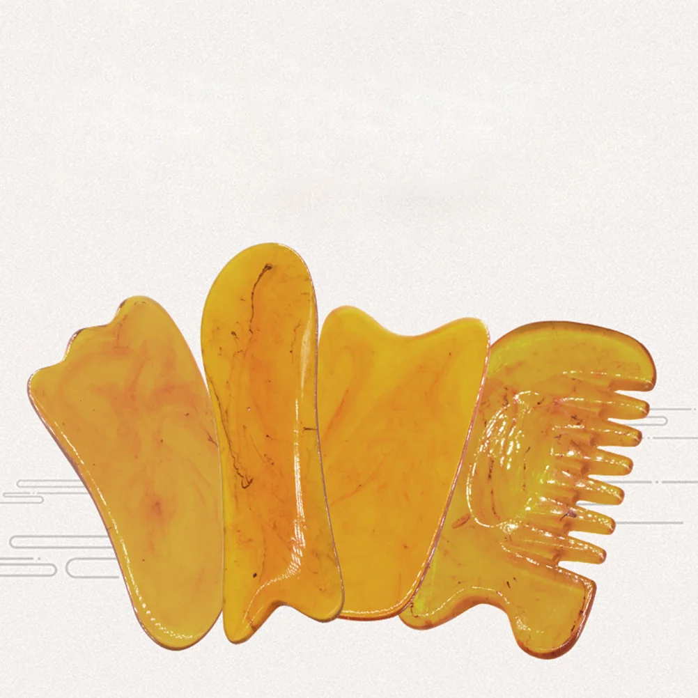

1Set Scraping Board Set Resin Beeswax Smooth Texture for Neck Face Back Shoulder Leg Foot Massaging Massage Tool