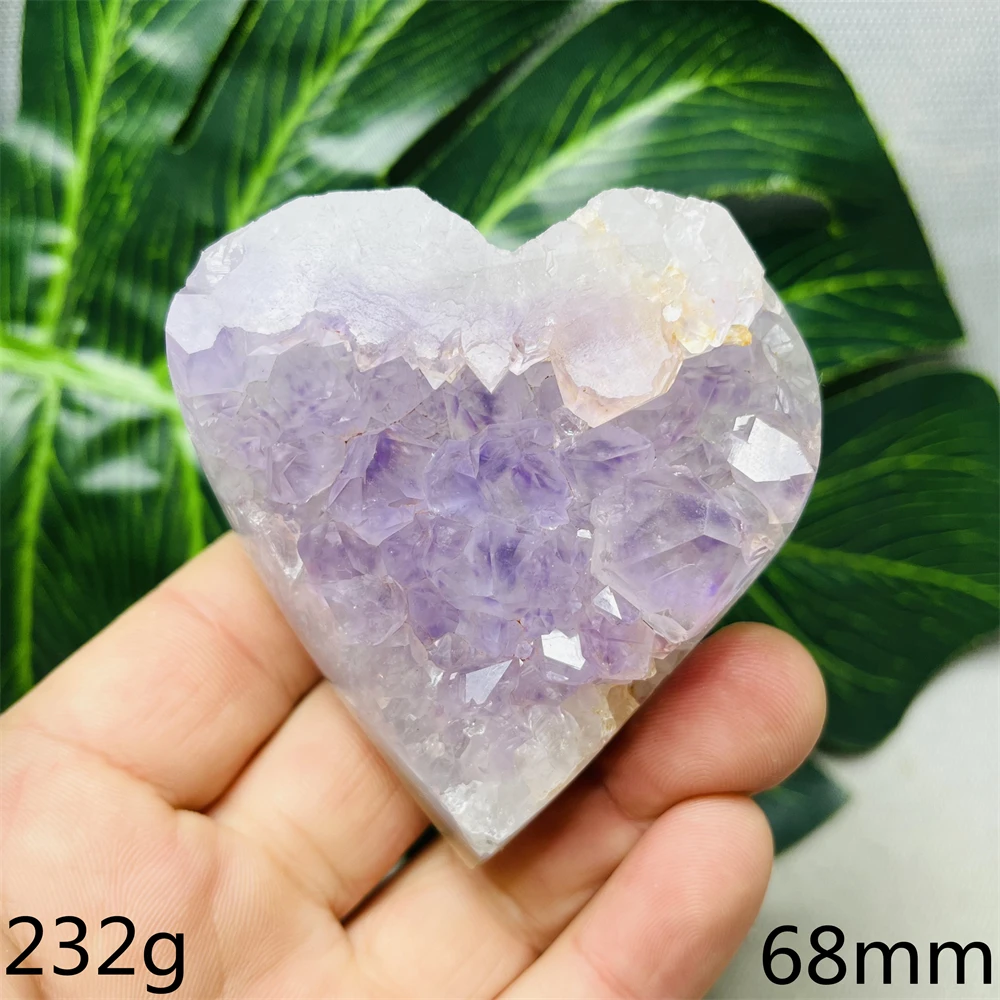 Brazilian Amethyst Heart-shaped Orca Agate Crystal Cluster Polished Mineral Specimens Home Room Decoration Spiritual Healing