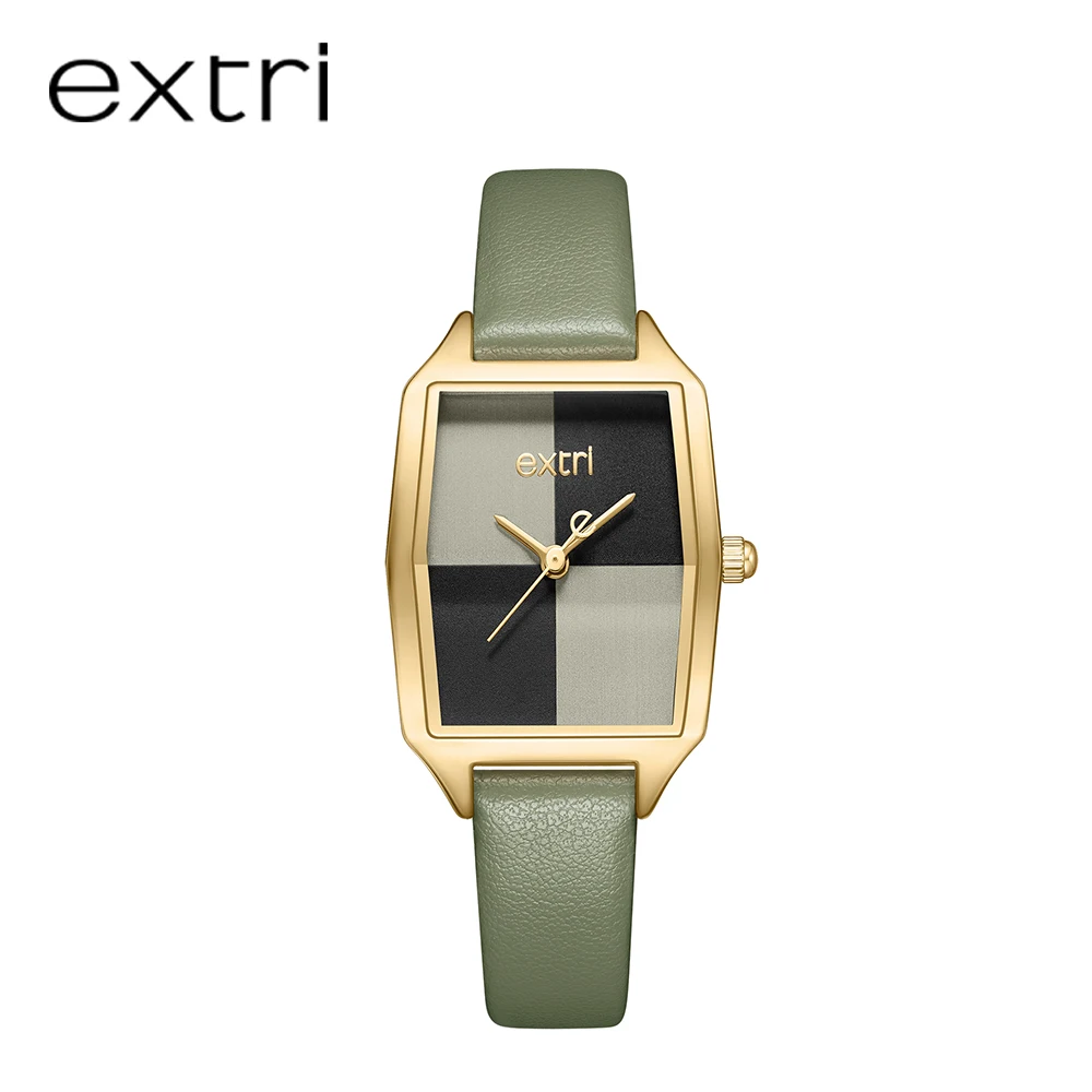 

Extri Lady Watches Unique Fashion Green Small Watches for Girls 2024 New Release Presents Relogio Rectangle