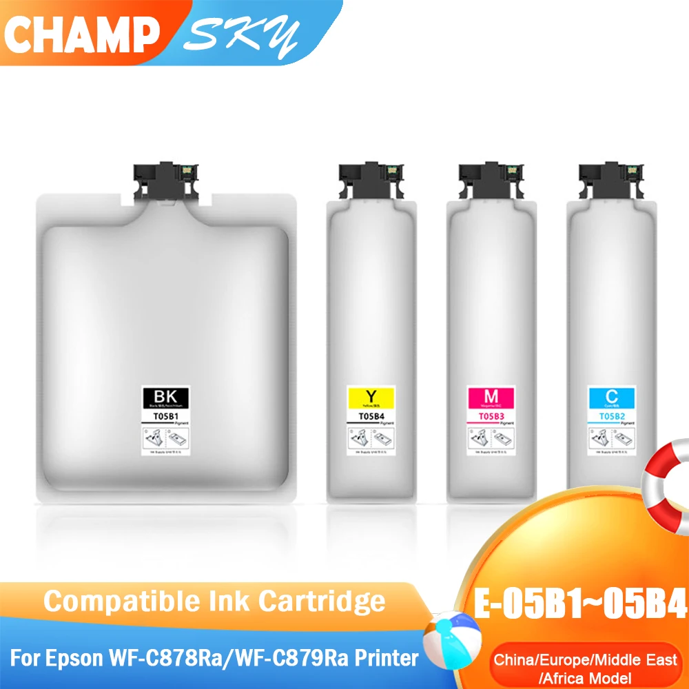 T05B T05B1 T05B2 T05B3 T05B4 T05B100 Premium Color Compatible Ink Bag Cartridge for Epson WF-C878Ra/WF-C879Ra Printer
