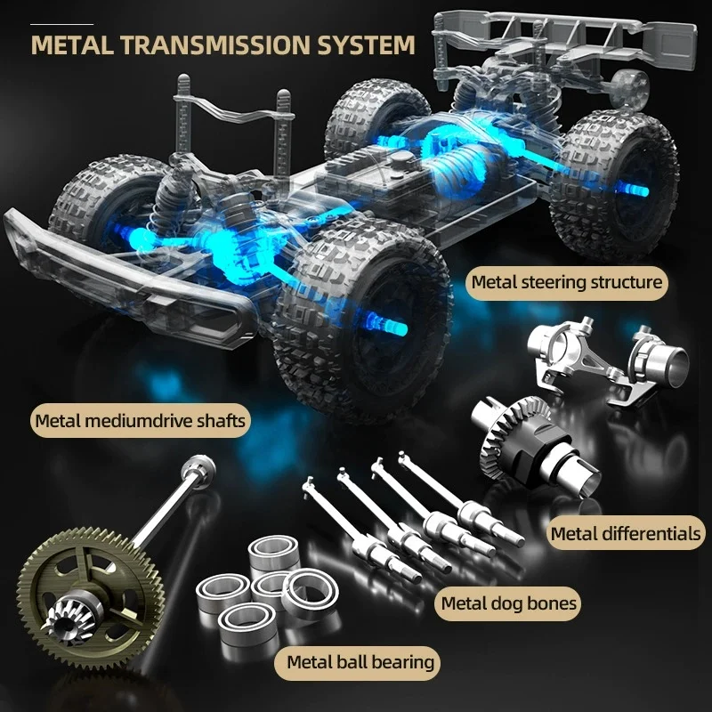 1:18 150M Brushless Off Road 4WD High Speed Racing Drift RC Car Truck 80KM/H LED Lighting Shock Absorption Remote Control Car