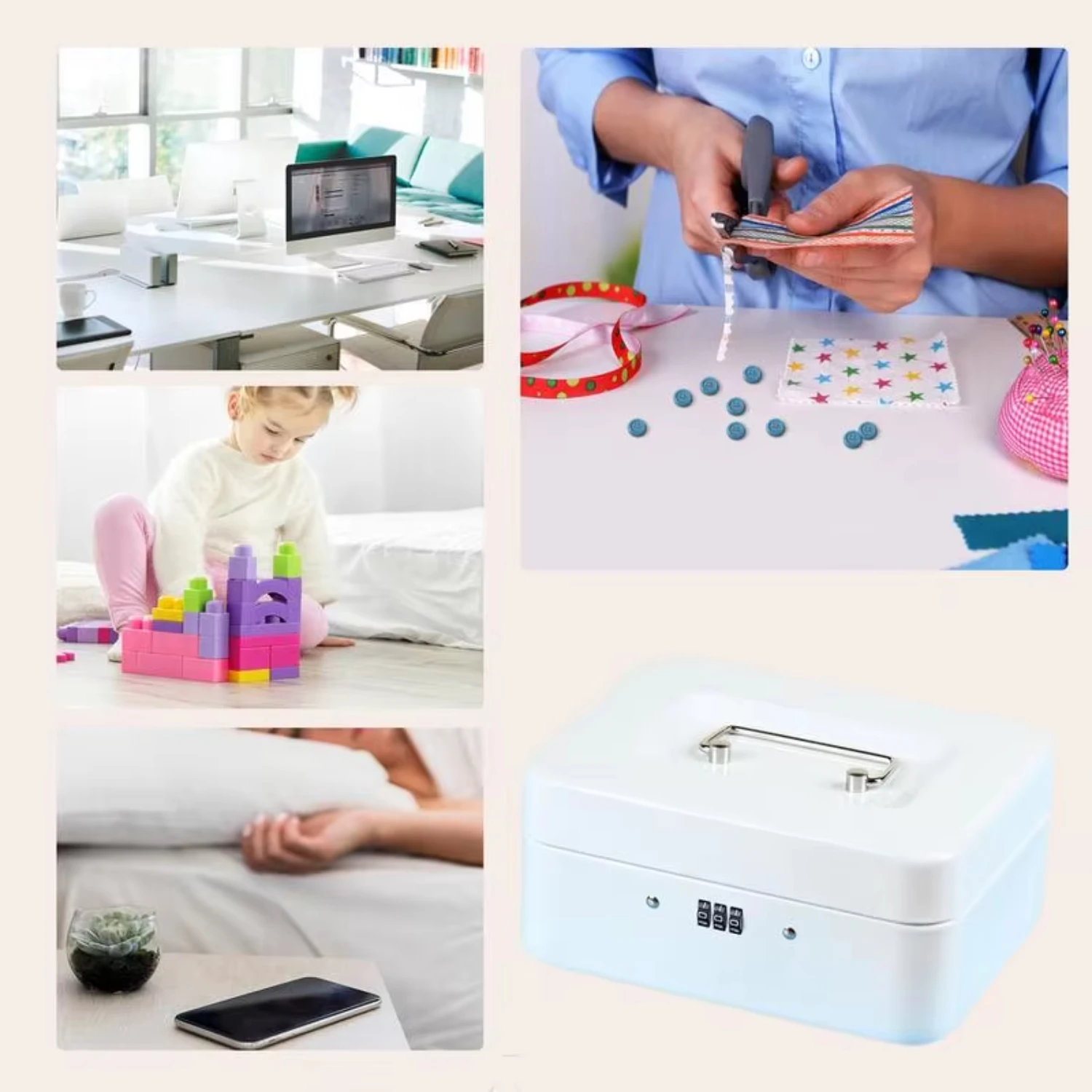 Portable Safe Box Portable Lock Box Portable Money Cash Deposit Box With Security Code  Travel Store Keys Cards Jewelry