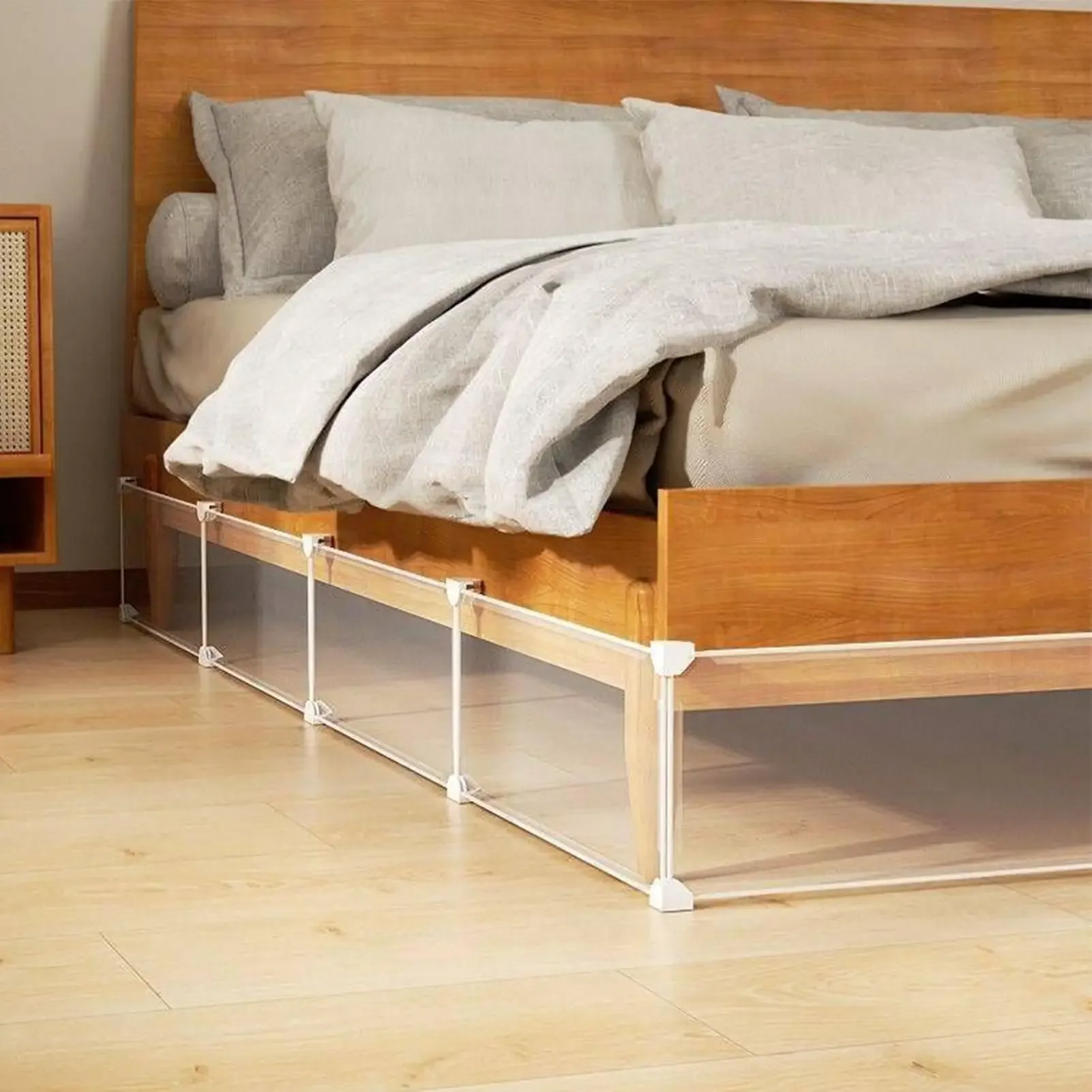 Pet Under Bed Blocker Adjustable Clear Barrier Board Under Furniture Blocker Prevents Items From Falling Under The Beds Or Sofa