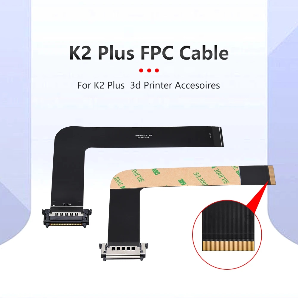 K2 Plus FPC Cable Touch Screen Display Cable 40P Black PI L207 Interface Touch Panel Screen Cable for K2 Plus 3d Printer Parts