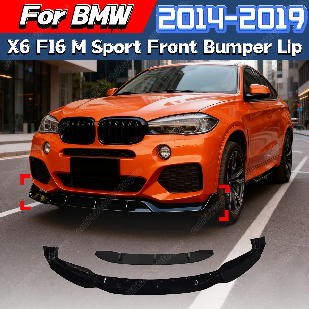 

For BMW X6 F16 M Sport 2014 2015 2016 2017 2018 2019 Car Front Bumper Darth Vader Style Spoiler Splitter Lip Body Modification