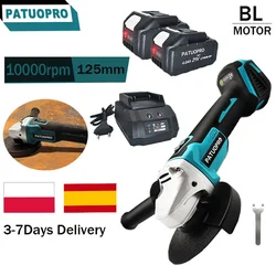 125mm Brushless Electric Angle Grinder 10000rpm Handheld Cutter Machine Rechargeable Polishing Power Tool For Makita 18V Battery