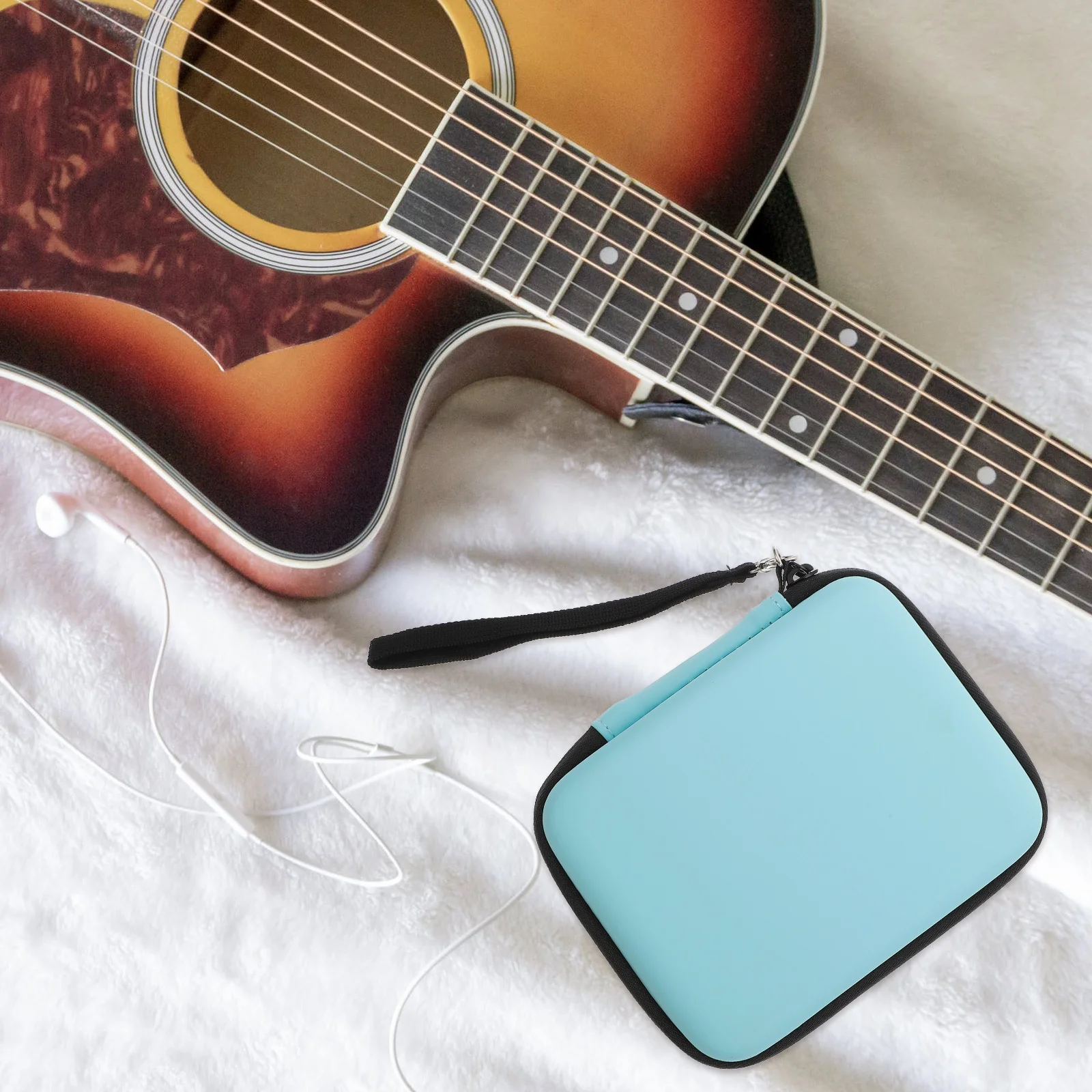 

Guitar Pick Bag Picks Acoustic Holders Container Blue Pu All Size Storage Pouch