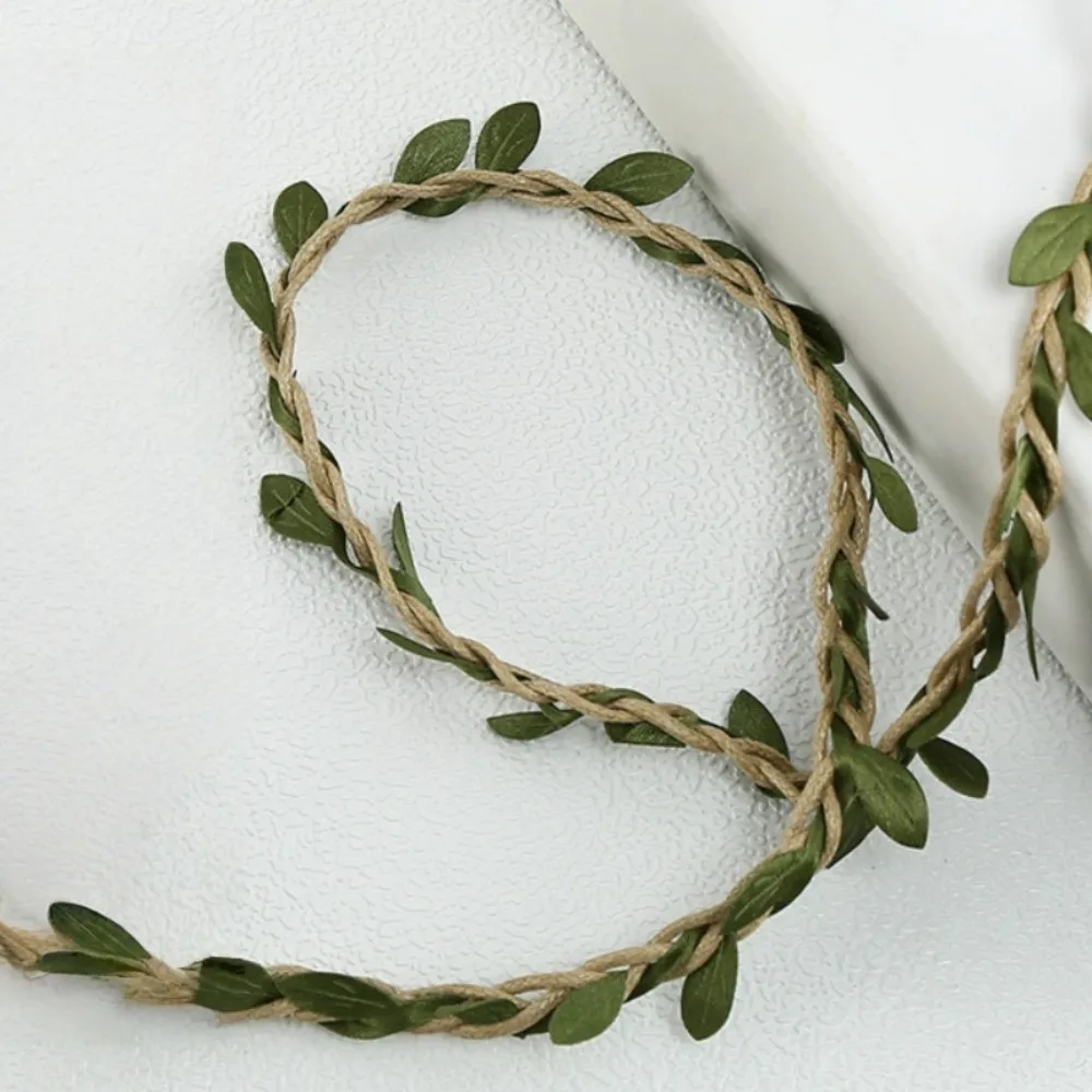 Fotografia 6: Rolo de 10M de Vinha Artificial de Juta Vintage para Buquê, Estilo Boho DIY, com Folhas de Serapilheira, para Casamento Rústico