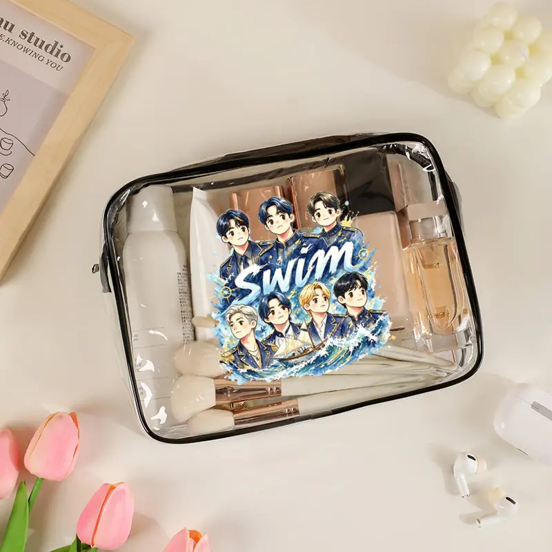 Swim Album Series Arirang 2 0 World Tour 2026 Pvc Makeup Bag Transparent Waterproof Storage Bag Kpop Fan Gift Beach Travel Bags
