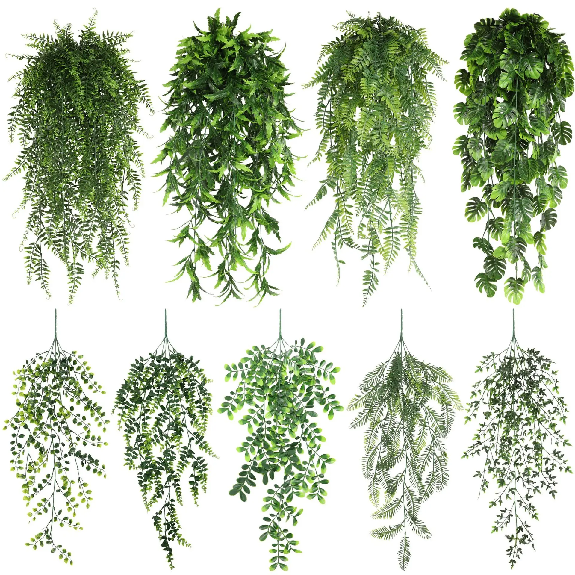 

Simulation Leaves Green Plants Artificial Plants For House Office Party Decor Ferns Vines Persian Monstera Leaves Wall Hanging