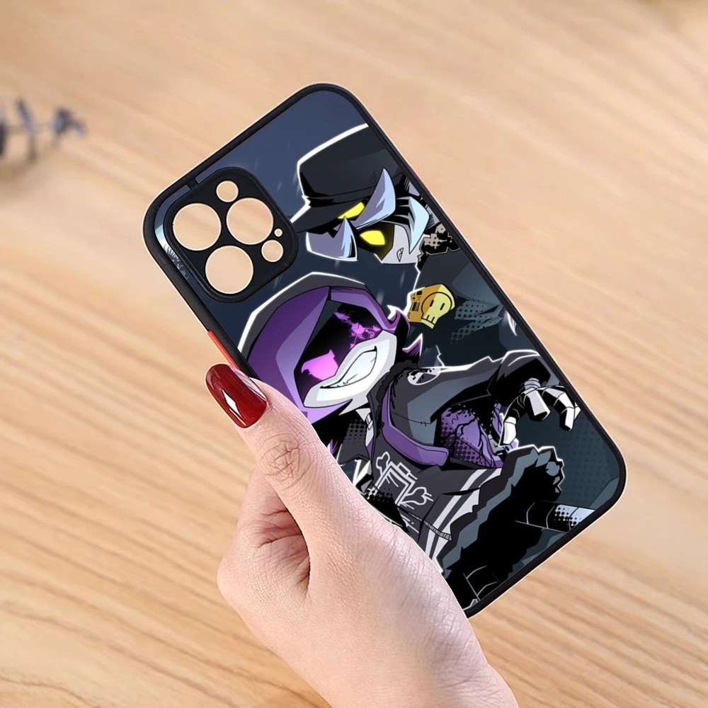 Cartoon M-Murder D-Drones Phone Case Black Matte for iPhone 16ProMax 15 13 12 11 14 Pro Max Mini Plus SE2020 XS Max XR Cover