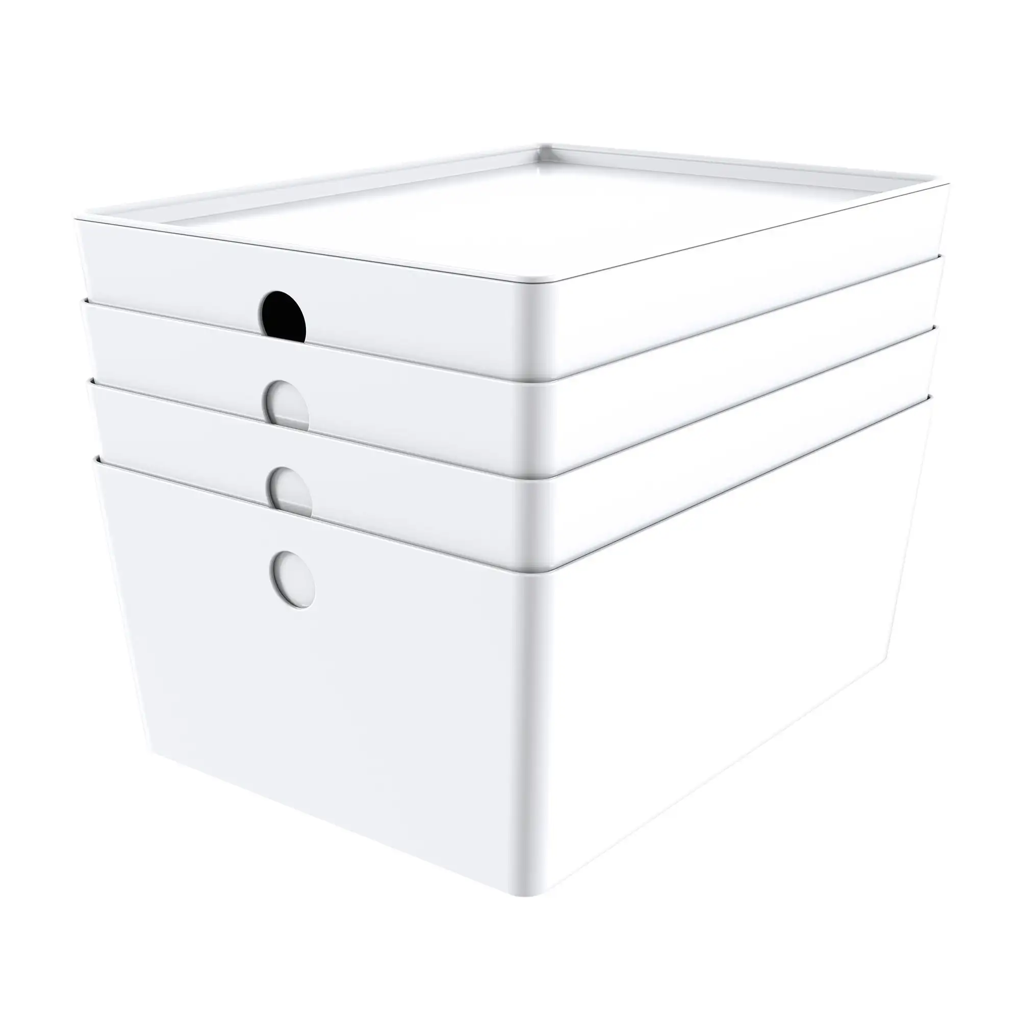 

Large Lidded Storage White Set of 4
