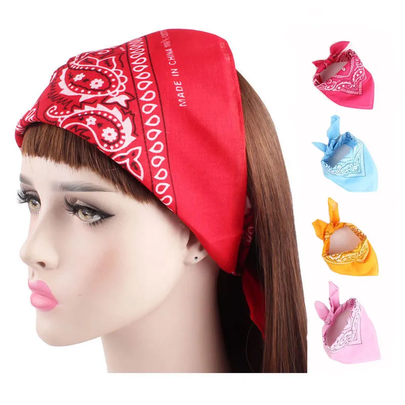 Popular Hip Hop Cashew Flowers Bandana Men Women Outdoor Headbands Hair Band Wrist Wraps Amoeba Scarves Towel Hair Accessories