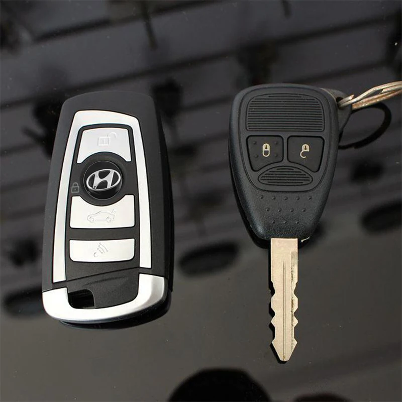 14/16mm Car Key Stickers Rubber Decorative Paster For Hyundai I30 I20 I10 Venue Veloster Tucson Accent Getz I40 IX35 Accessories