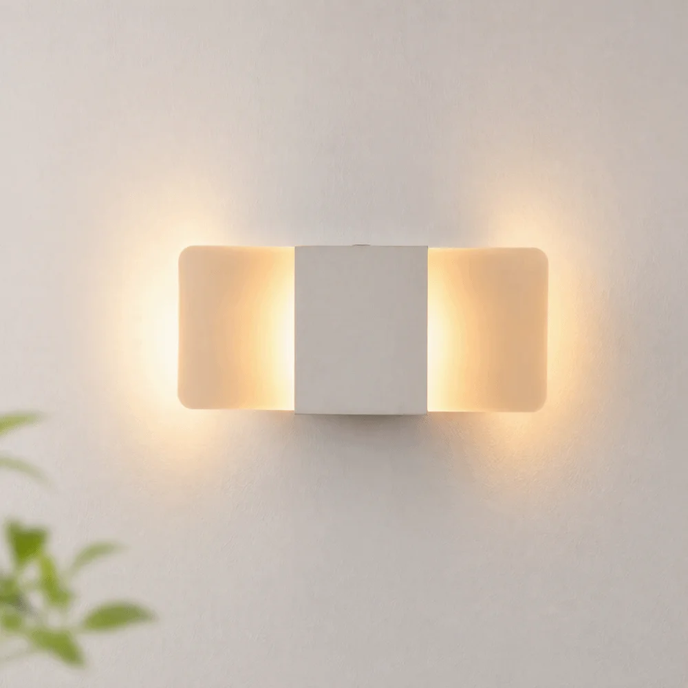 Energy Efficient AC85-265V LED Wall Sconce White Aluminum Wall Mount Light Rectangular Acrylic Wall Lamp Bedside