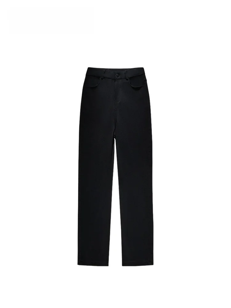 

High Waist Fleece Lined Straight Leg Pants Women's Casual plus Size Versatile Loose Fashionable Trousers for plus Size Ladies